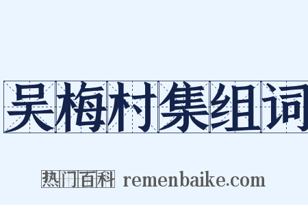 吴梅村集组词是什么意思的图片